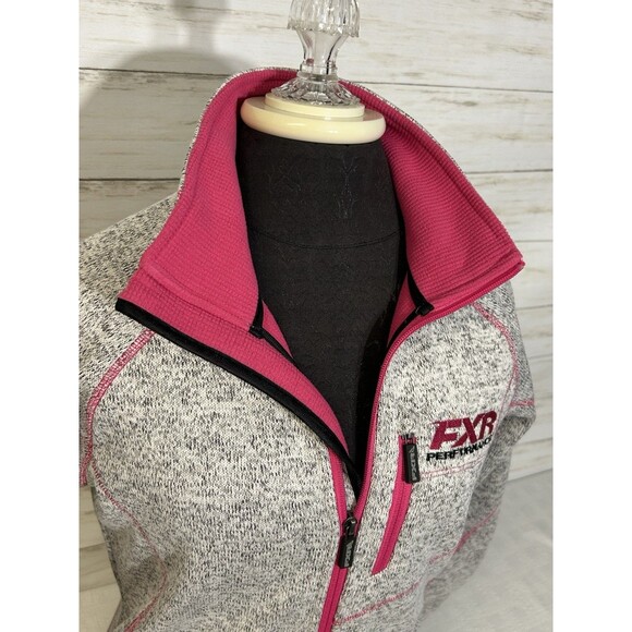 FXR Racing Snowmobile Knit Fleece Full Zip Mid-Layer Jacket Coat Size 6 Women - Picture 13 of 16